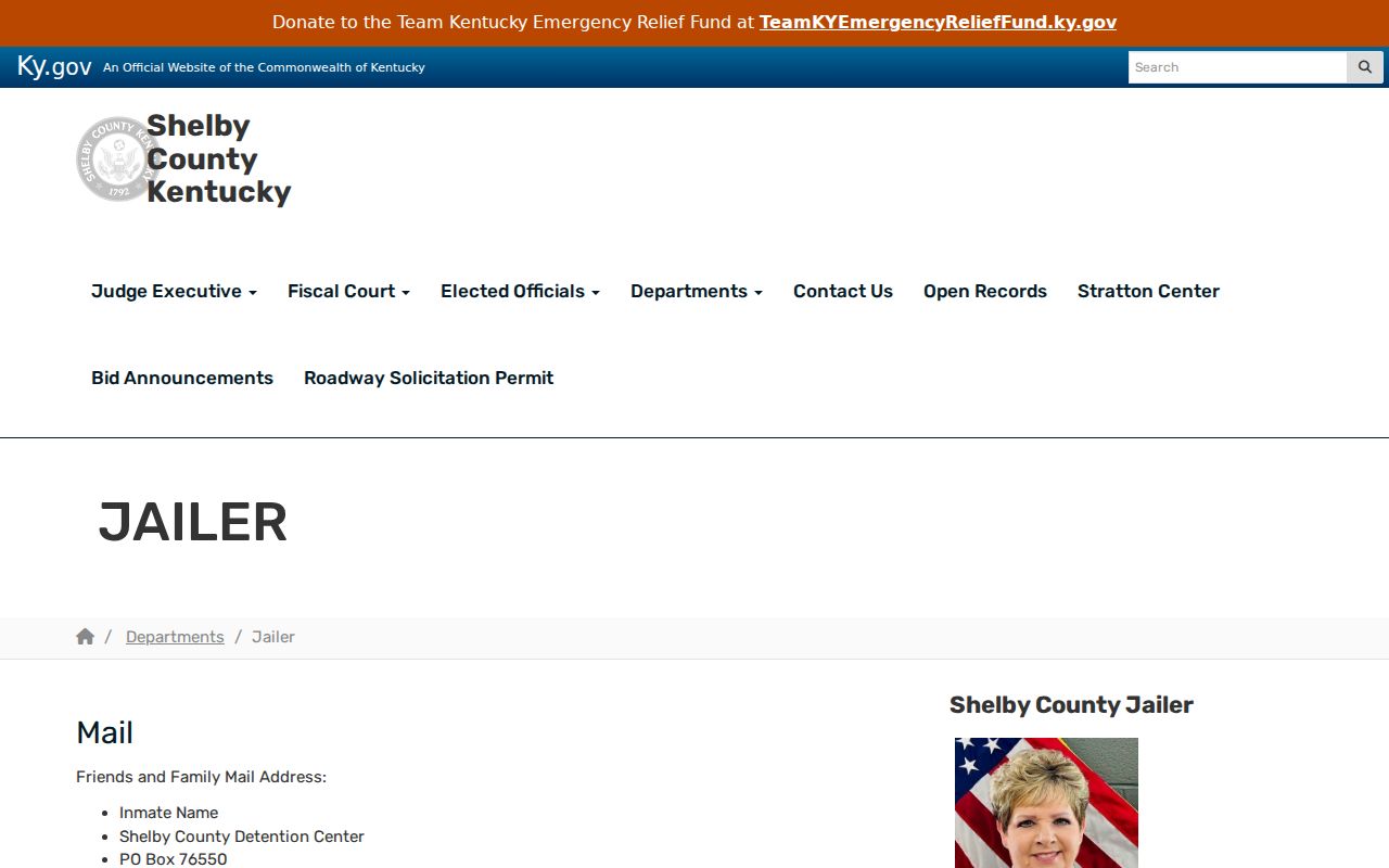 Shelby County criminal history detention center records page
