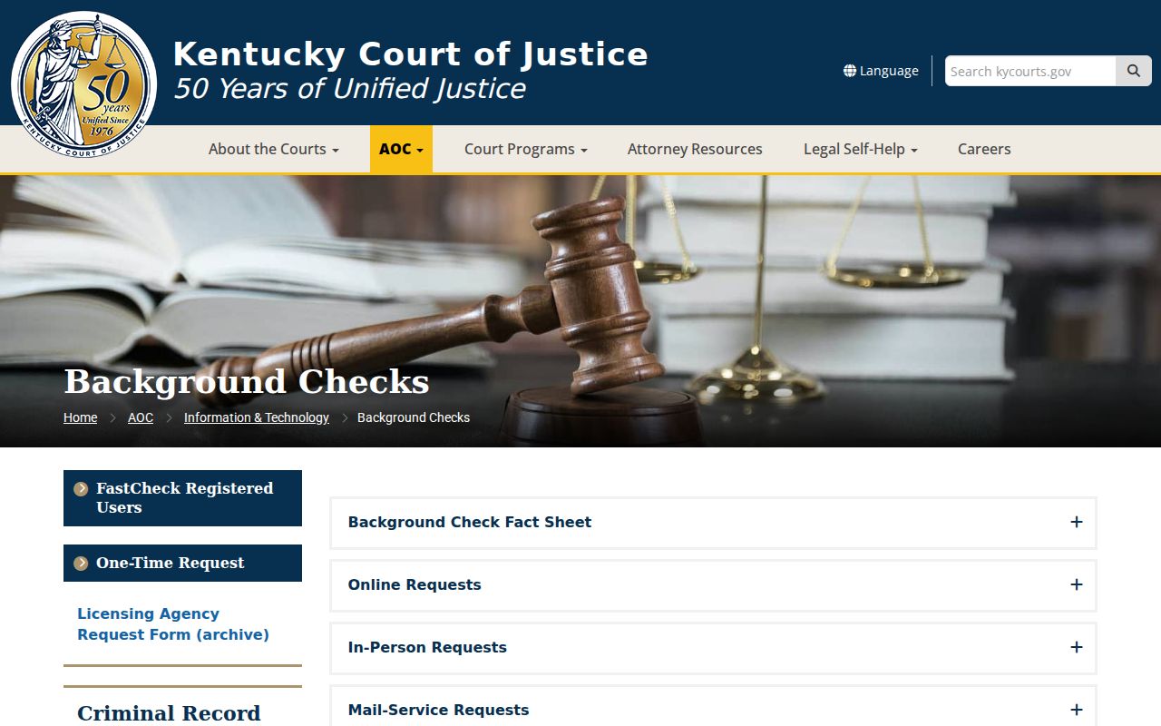 Shelby County criminal history AOC background check options