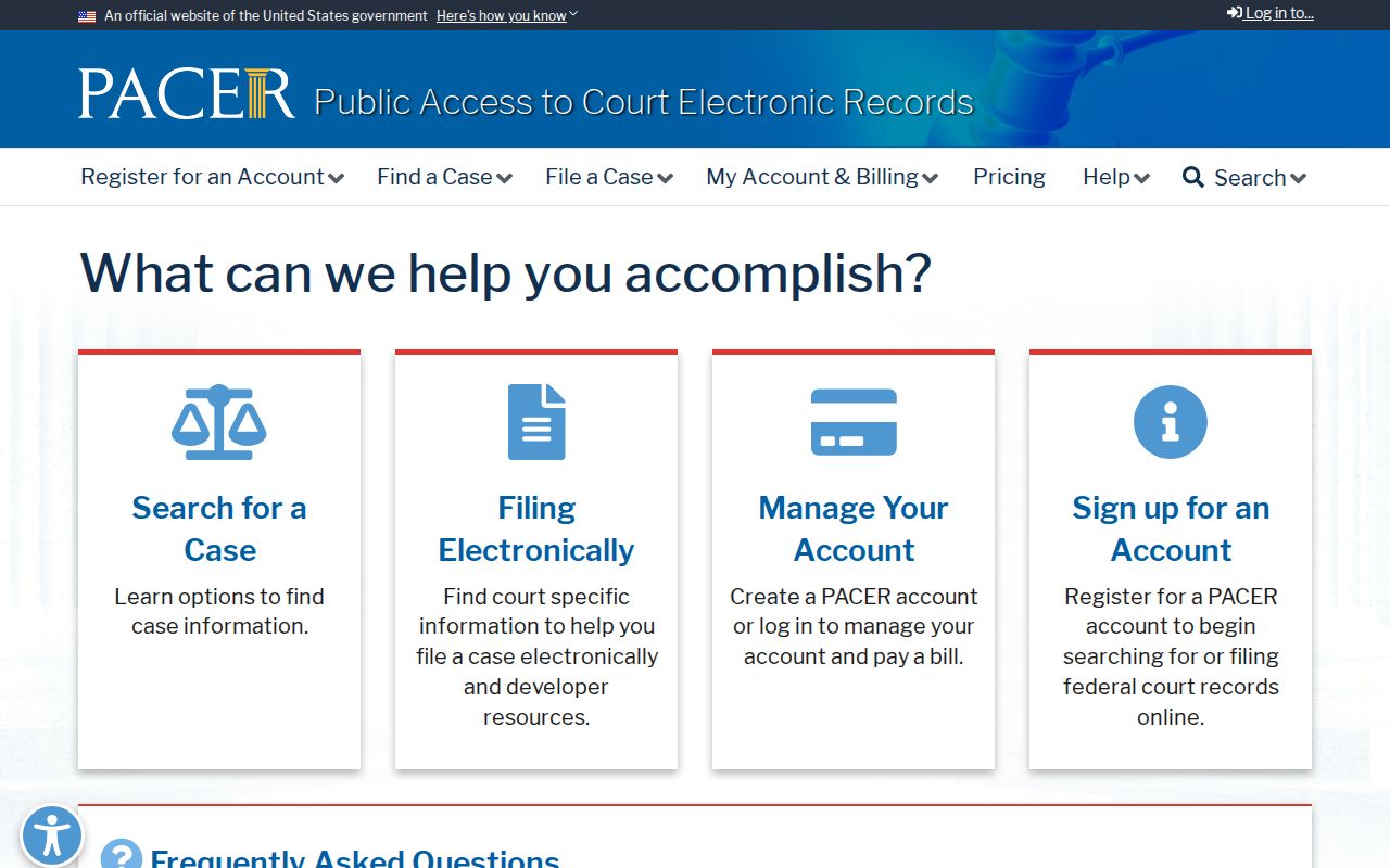 Shelby County arrest history boundary shown by federal court PACER portal